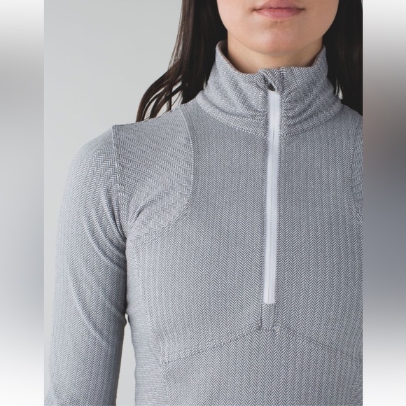 LULULEMON KANTO CATCH ME 1/2 Zip Jacket Heathered Herringbone - Picture 3 of 8